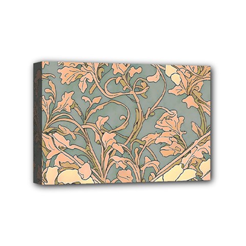 Art Nouveau Vintage Retro Pattern Floral Mini Canvas 6  X 4  (stretched) by 99art