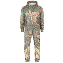 Art Nouveau Vintage Retro Pattern Floral Hooded Jumpsuit (men) by 99art