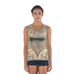 Art Nouveau Vintage Retro Pattern Floral Sport Tank Top  by 99art