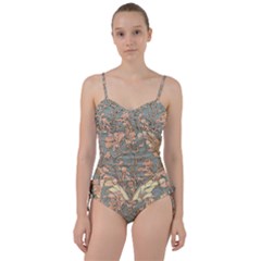 Art Nouveau Vintage Retro Pattern Floral Sweetheart Tankini Set by 99art