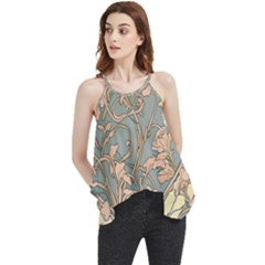 Art Nouveau Vintage Retro Pattern Floral Flowy Camisole Tank Top by 99art