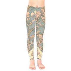 Art Nouveau Vintage Retro Pattern Floral Kids  Classic Winter Leggings by 99art