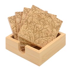 Art Nouveau Vintage Retro Pattern Floral Bamboo Coaster Set by 99art