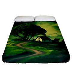 Landscape Scenery Nature Artwork Fitted Sheet (california King Size) by 99art