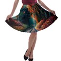 Forest Autumn Fall Painting A-line Skater Skirt View1