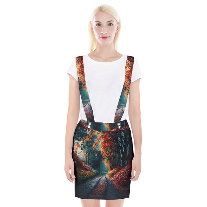 Forest Autumn Fall Painting Braces Suspender Skirt