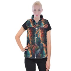 Forest Autumn Fall Painting Women s Button Up Vest by 99art