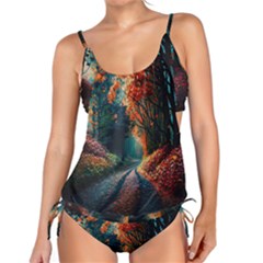 Forest Autumn Fall Painting Tankini Set by 99art