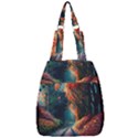 Forest Autumn Fall Painting Center Zip Backpack View1