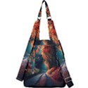 Forest Autumn Fall Painting Center Zip Backpack View2