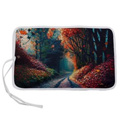 Forest Autumn Fall Painting Pen Storage Case (l) by 99art