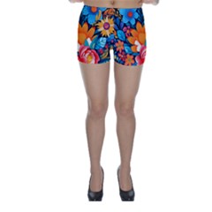 Flowers Bloom Spring Colorful Artwork Decoration Skinny Shorts by 99art