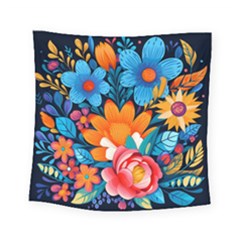 Flowers Bloom Spring Colorful Artwork Decoration Square Tapestry (small) by 99art