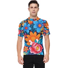 Flowers Bloom Spring Colorful Artwork Decoration Men s Short Sleeve Rash Guard by 99art