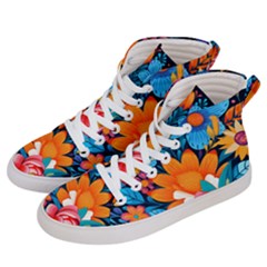 Flowers Bloom Spring Colorful Artwork Decoration Men s Hi-top Skate Sneakers by 99art