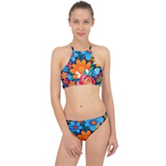 Flowers Bloom Spring Colorful Artwork Decoration Racer Front Bikini Set by 99art