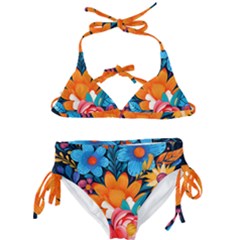 Flowers Bloom Spring Colorful Artwork Decoration Kids  Classic Bikini Set by 99art