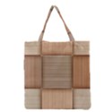 Wooden Wickerwork Texture Square Pattern Grocery Tote Bag View2