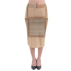 Wooden Wickerwork Texture Square Pattern Midi Pencil Skirt by 99art