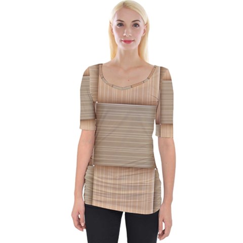 Wooden Wickerwork Texture Square Pattern Wide Neckline Tee by 99art