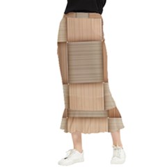 Wooden Wickerwork Texture Square Pattern Maxi Fishtail Chiffon Skirt by 99art