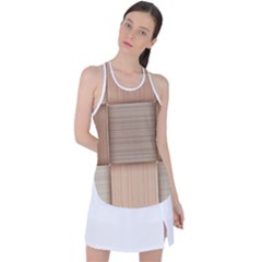 Wooden Wickerwork Texture Square Pattern Racer Back Mesh Tank Top by 99art