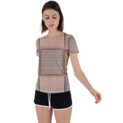 Wooden Wickerwork Texture Square Pattern Back Circle Cutout Sports Tee by 99art