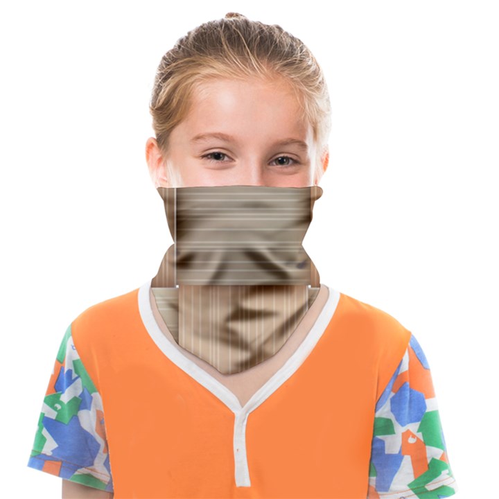 Wooden Wickerwork Texture Square Pattern Face Covering Bandana (Kids)