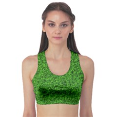 Green Grass Texture Summer Sports Bra by 99art