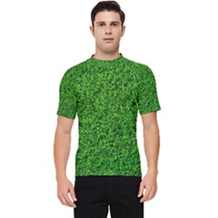 Green Grass Texture Summer Men s Short Sleeve Rash Guard