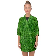 Green Grass Texture Summer Half Sleeve Chiffon Kimono by 99art