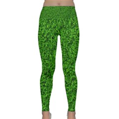 Green Grass Texture Summer Lightweight Velour Classic Yoga Leggings by 99art