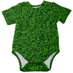 Green Grass Texture Summer Baby Short Sleeve Bodysuit by 99art