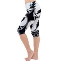 Black And White Deadhead Grateful Dead Steal Your Face Pattern Lightweight Velour Cropped Yoga Leggings View2