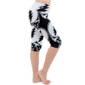 Black And White Deadhead Grateful Dead Steal Your Face Pattern Lightweight Velour Cropped Yoga Leggings View3