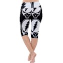 Black And White Deadhead Grateful Dead Steal Your Face Pattern Lightweight Velour Cropped Yoga Leggings View4