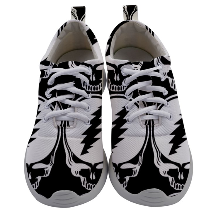 Black And White Deadhead Grateful Dead Steal Your Face Pattern Mens Athletic Shoes