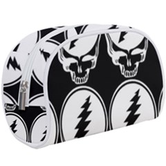 Black And White Deadhead Grateful Dead Steal Your Face Pattern Make Up Case (large) by 99art