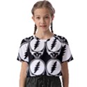 Black And White Deadhead Grateful Dead Steal Your Face Pattern Kids  Basic Tee View1