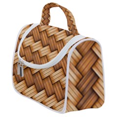 Wooden Weaving Texture Satchel Handbag by 99art