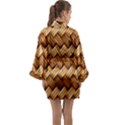 Wooden Weaving Texture Long Sleeve Satin Kimono View2