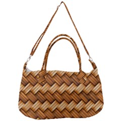 Wooden Weaving Texture Removable Strap Handbag by 99art