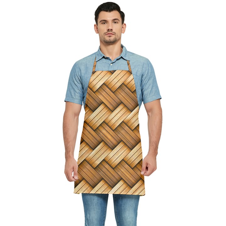 Wooden Weaving Texture Kitchen Apron