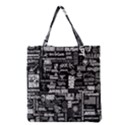 Music Pattern Black White Grocery Tote Bag View2