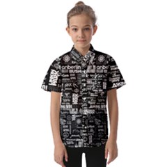 Music Pattern Black White Kids  Short Sleeve Shirt by 99art