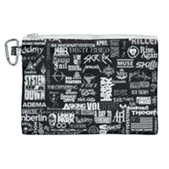 Music Pattern Black White Canvas Cosmetic Bag (xl) by 99art