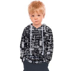 Music Pattern Black White Kids  Overhead Hoodie by 99art