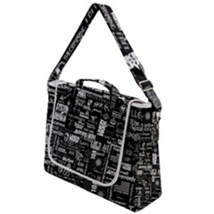 Music Pattern Black White Box Up Messenger Bag by 99art