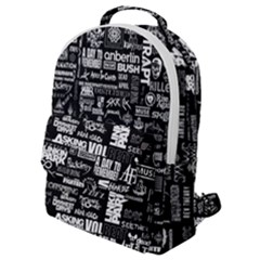 Music Pattern Black White Flap Pocket Backpack (small) by 99art