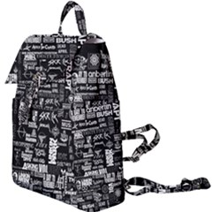 Music Pattern Black White Buckle Everyday Backpack by 99art